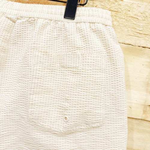 "Bañador Zara para hombre grande marfil beige rayas Seersucker con forro pantalones cortos de 4""" - Imagen 4 de 6