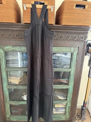 Joie Women s Rosabel Linen Black Halter Neck Maxi Dress Size S