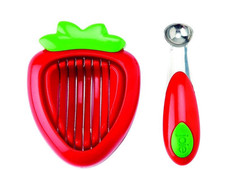Joie MSC International Strawberry Hull and Slice, 2-Piece Set, Red