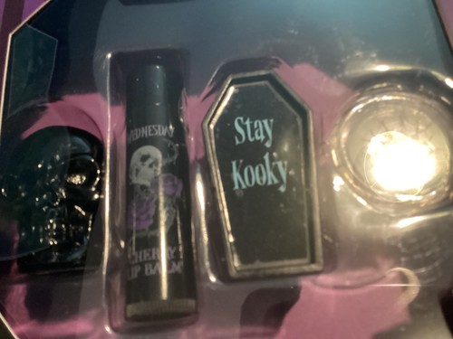 BNIB New Sealed Wednesday Addams 4 Lip Balm Collection - for the Dark Hearted - Picture 3 of 5
