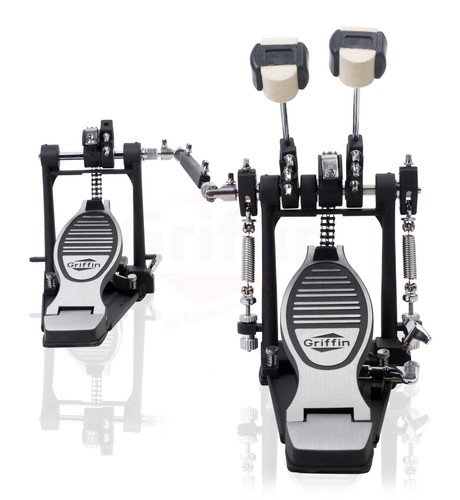 2-PACK Double Bass Drum Pedal & 2-Leg Hi-Hat Stand | Drummers Quad Beater Head - Picture 4 of 15