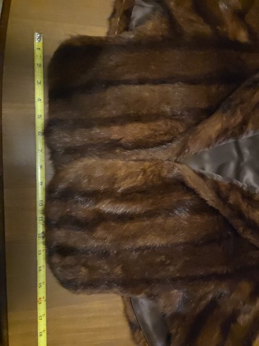 Mink Fur Wrap Shrug Shawl Dark Brown Patricks Furriers Vtg 60s 70s - Picture 11 of 14