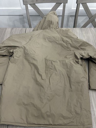 Chaqueta Sailmaker Outerwear Para Hombre M Tostada Con Capucha PVC Lluvia Cuadros Acolchada Forrada - Imagen 12 de 12