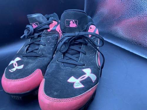 Under Armour Girls Youth Cleats 5.5 Youth Red Black Softball - Picture 8 of 12
