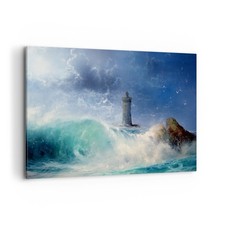Quadro su Tela 120x80cm faro mare Stampe Immagini Quadri Moderni Murale