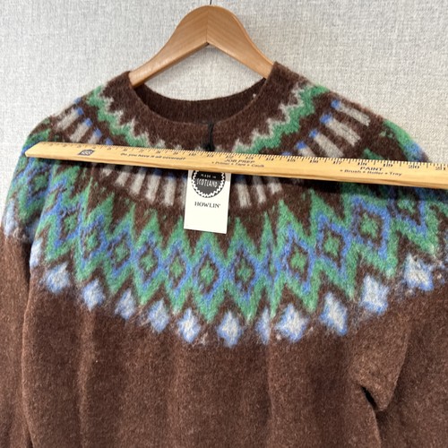 NEW Howlin Birth Of The Cool Sweater Mens Large Brown Future Fantasy Fair Isle - Picture 7 of 15
