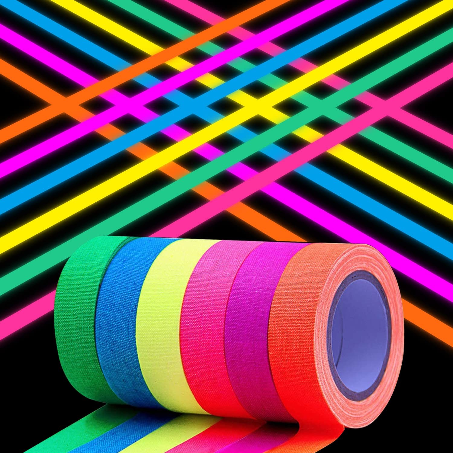 Ruban Fluo Gaffer UV Anti-Résidu pour Marquage Sol et Sécurité Scénique Noir