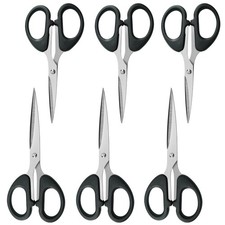 Scissors All Purpose,6 inch Scissors Set of 6,Comfort-Grip Handles Sharp Poin...