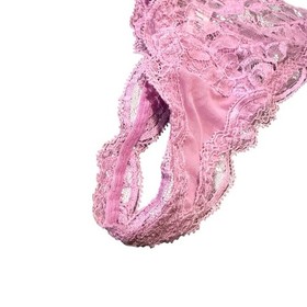 La Perla size 2 US 8 lavender lace thong designer lingerie coquette high v waist