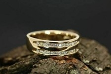 2Ct Round Cut White Moissanite Men's Wedding Ring 14K Yellow Gold Plated