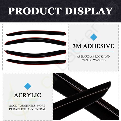 Para Honda Accord 13-17 Sedán Visera Ventana Ventilación Lluvia Protector Deflector - Imagen 4 de 8