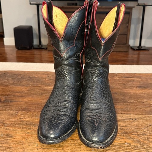 Roper 3285 rojo negro vintage Justin para hombre hecho en EE. UU. talla 7,5 - Imagen 2 de 6