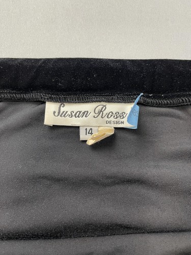 Susan Ross Rock Damen 14 schwarz Samt asymmetrischer Saum Hexenfee Abend - Bild 4 von 8