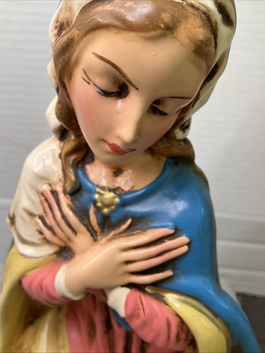 Vintage 12” Scale 9" X 5” Fonttanini  Paper Mache Mary NATIVITY FIGURE - Picture 9 of 11