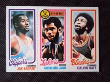 1980 Topps - Kareem Abdul-Jabar, Joe Bryant, Calvin Natt #8, 200, 217