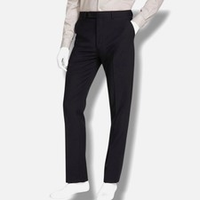 Calvin Klein Men's Black Wool-Blend Stretch X Slim-Fit Suit Pants Size 30W 30L
