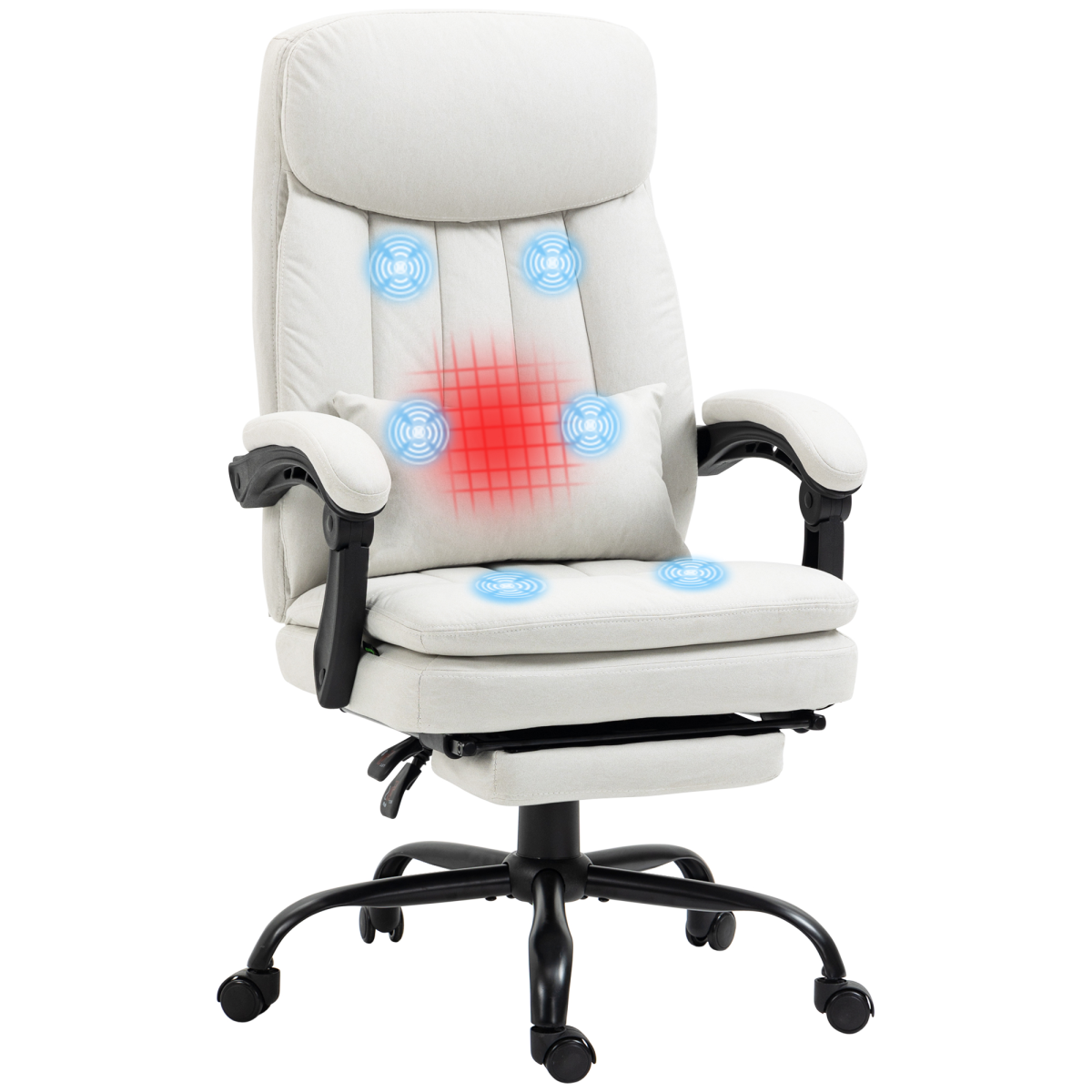 Vinsetto Microfibre Vibration Massage Office Chair with Heat