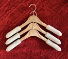 BRUNELLO CUCINELLI TAN RESIN  15" SHIRT COAT HANGER SET OF 3 WITH PADDING