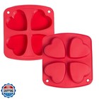 Webake Silicone Heart Mold Heart Shaped Cake Pans, Air Fryer Baking Pan, 4 Ca