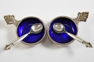 C68M17 2x Georg Jensen Silber 925 Sali?re u. Löffel