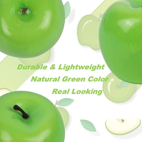 Fake Fruit Artificial Apples, Set of 12 Decorative Lifelike Green 2 - Picture 3 of 7