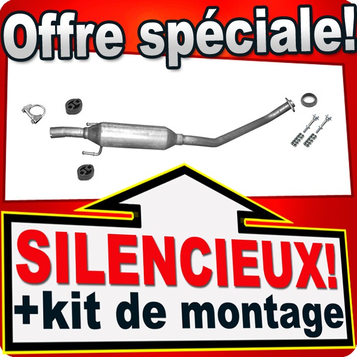 Silencieux pour Toyota Corolla 1.4 et 1.6 VVTi après mai 2004 en acier aluminisé