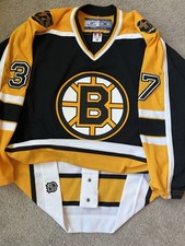 Patrice Bergeron Authentic Boston Bruins Reebok 6100 NHL Hockey Jersey 48 Black