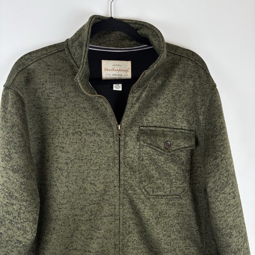 Original Weatherproof Vintage Jacket Mens Large Full Zip Mock Neck Fleece Lined - Picture 5 of 11
