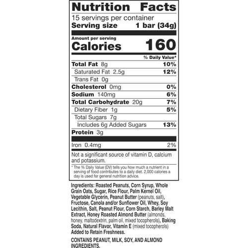 Müsliriegel süß salzig Nuss Erdnuss Geschmack 15 Stück 18 Unzen Packung - Bild 2 von 2
