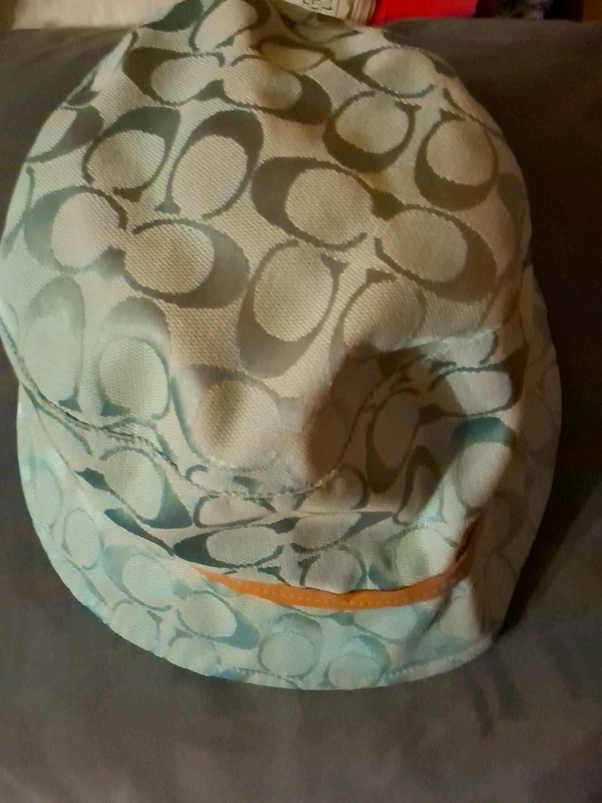Coach Baby Blue bucket Hat N Leather Trim | eBay display picture 1