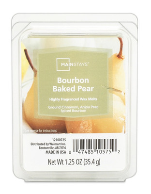 1 Mainstays BOURBON BAKED PEAR Highly Fragranced Scented Wax Cube Melts