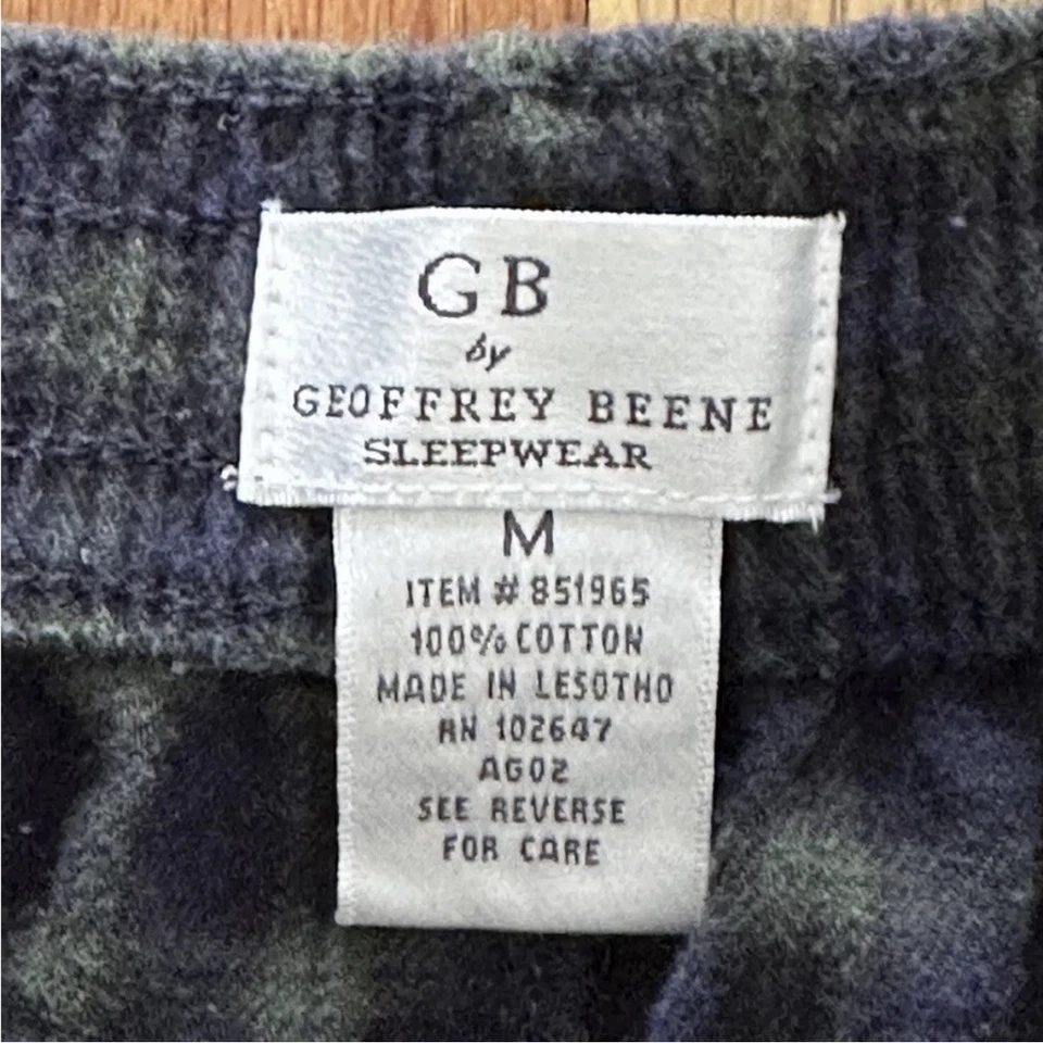 PANTALONES DE SALÓN PIJAMA DE FRANELA VINTAGE AÑOS 90 GB por GEOFFREY BEENE PARA HOMBRE M Foto 4 de 4