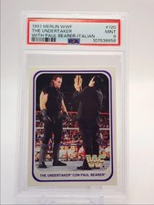 THE UNDERTAKER WITH PAUL BEARER 1991 TOPPS CHROME MERLIN ITALIAN PSA 9 #120