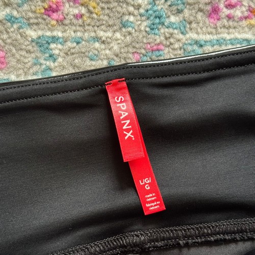 Spanx Faux Patent Leather Black High Rise Slimming Leggings Women's Size Large - Picture 10 of 14