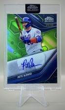 Pete Alonso 2023 Topps Chrome Black #CBA-PA Encased Green Auto #/99 SP - NY Mets
