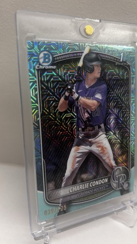 2025 Bowman Chrome Mega Box Charlie Condon Bowman 1st Aqua Mojo Refractor /125 - Bild 3 von 4