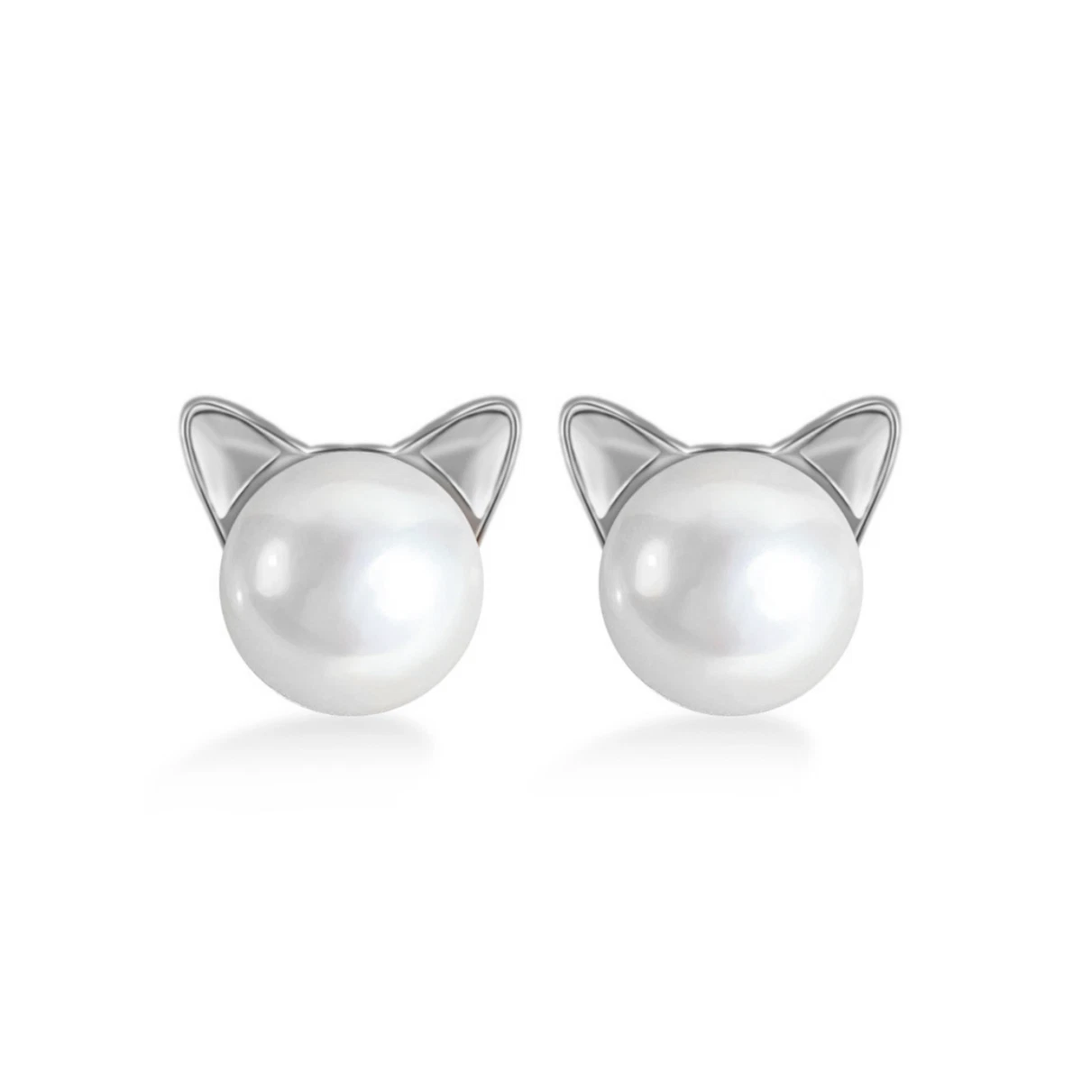 Orecchini In Argento 925 Con Perla Coltivata Bianca 8mm E Zircone Cubico 4mm – ELEGANTI