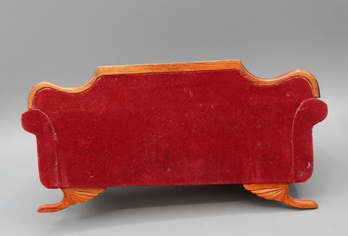 Vintage Dollhouse Miniatures Lot Velvet Sofas Chaise & Chair 1:12 For Repair - Picture 16 of 17