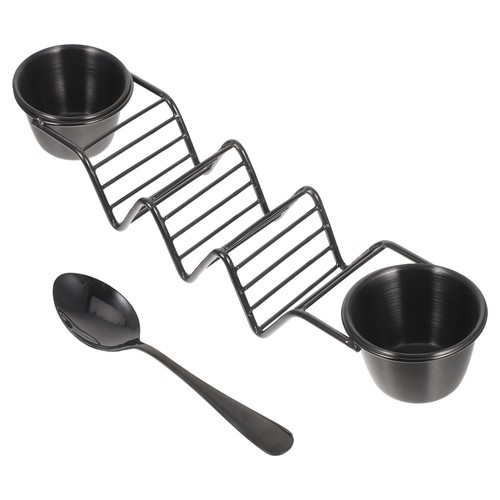 Taco Rack with Stainless Steel Sauce Cups and Spoon for Home Kitchen and Parties - Bild 1 von 17
