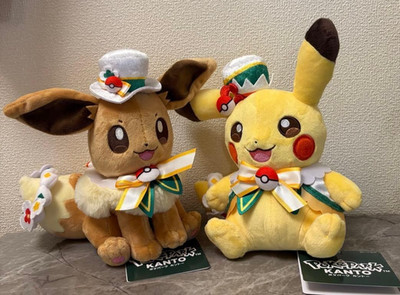 Pokepark KANTO 2026 Eevee & Pikachu Plüsch Puppe Karneval Kostüm 2er Set NEU