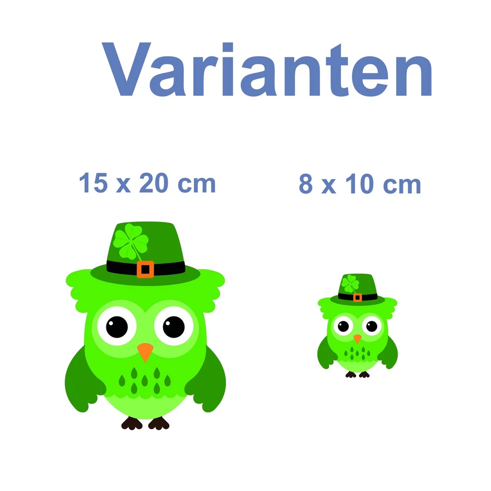 Aufkleber Sticker grüne Eule mit Kleeblatt lustig coole Sticker für Kinder selbs - Bild 2 von 4