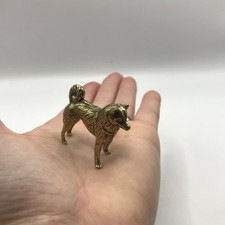 Brass husky Figure Ornament PaperWeight - Siberian Husky- Dog - Gift 
