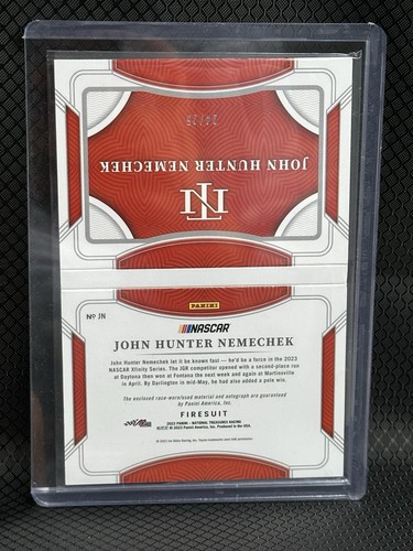 2023 Panini National Treasures 24/25 John Hunter Nemechek FIRESUIT Booklet AUTO - Picture 9 of 9
