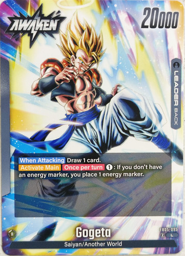 Gogeta #FB05-095 L (English) DBS Fusion Awaken World New Adventure, Leader Rare - Picture 1 of 2
