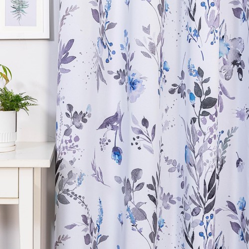 Curtains for Bedroom Blue Floral Blackout Curtains 63 inch Long 2 Panels for ...