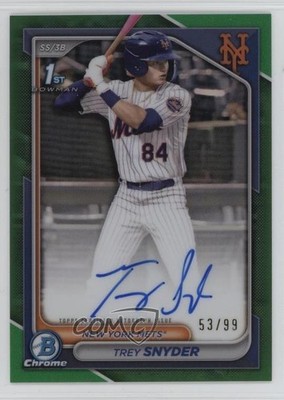 2024 Bowman Draft Chrome Prospect Green Refractor /99 Trey Snyder Auto 19yg