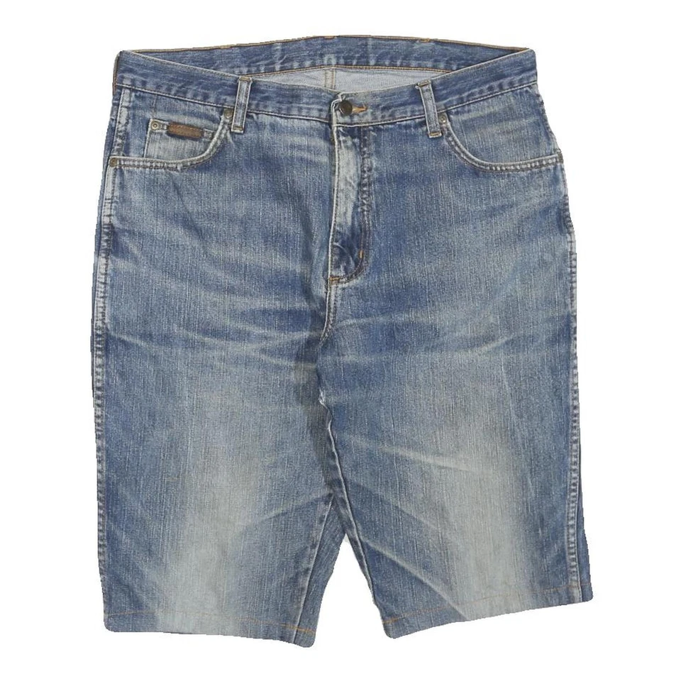 WRANGLER Femmes Denim Bleu Classique Short L W36 Coton Mélange Décontracté - Photo 1/4