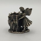 Pewter Fairy with Butterflies Taper Candle Stick Holder 2.25" Tall