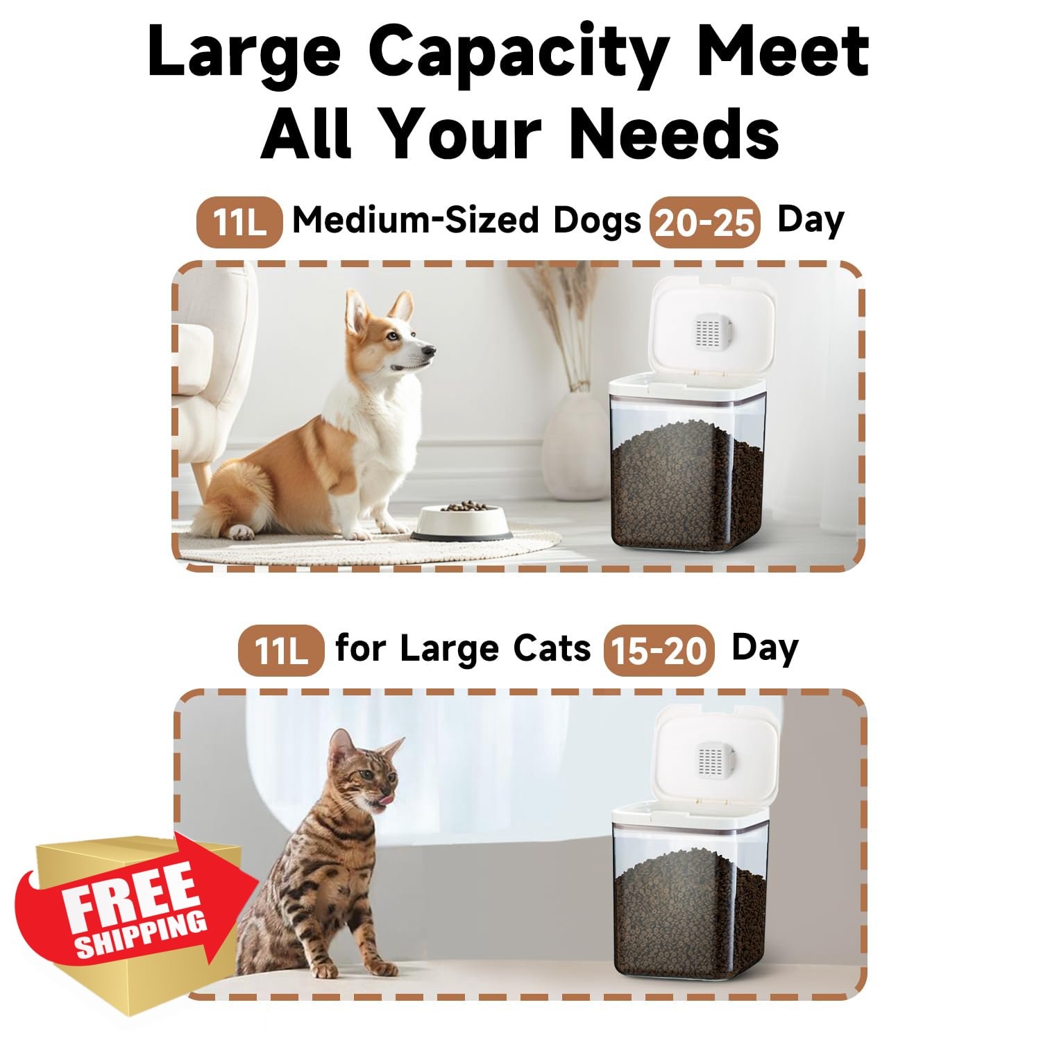 Storage Container 15lb - Bpa Free, White Bin