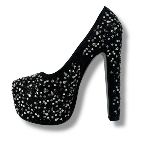 Delite Caroline Black Rhinestone Platform Pumps Heels Womens Size 39 8.5 9 - Bild 4 von 12